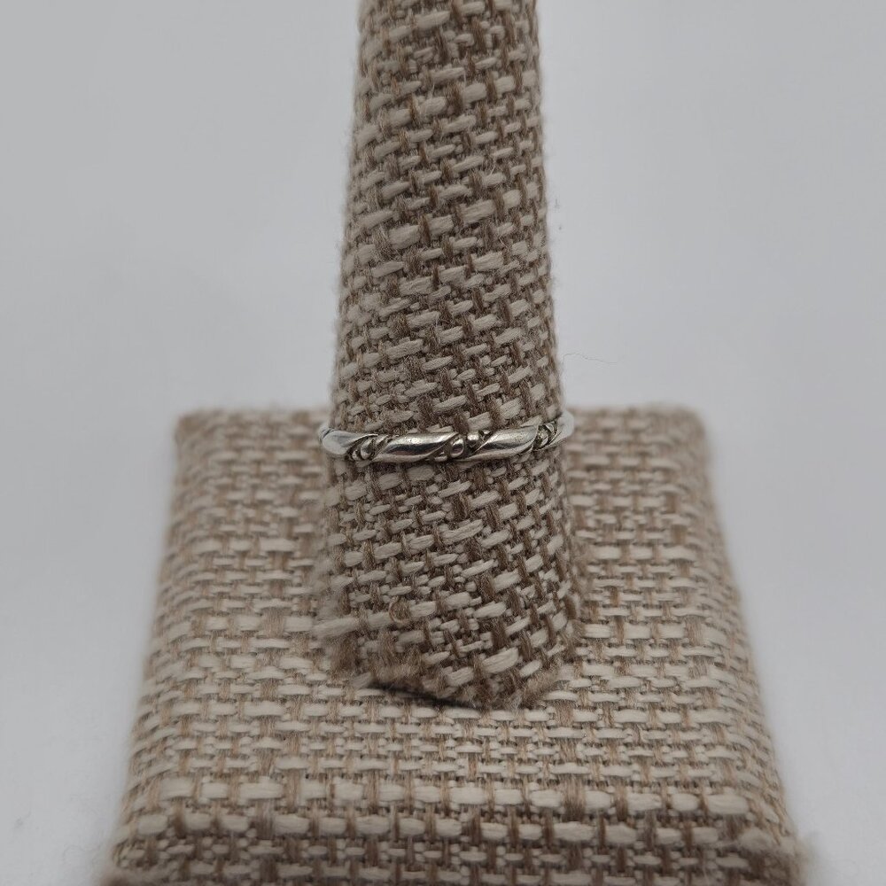 Size 10 Sterling Silver Unisex Braided Pattern Band Ring A3323